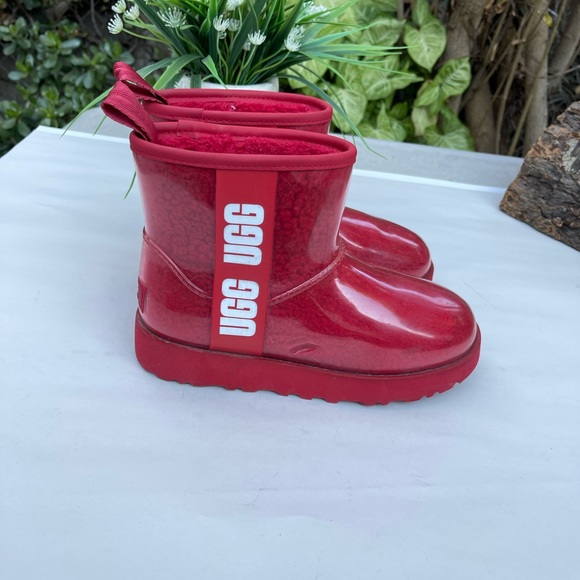 UGG mini classic Winter boots warm cozy fall boots Clear in red Size 5 Women - Picture 4 of 12
